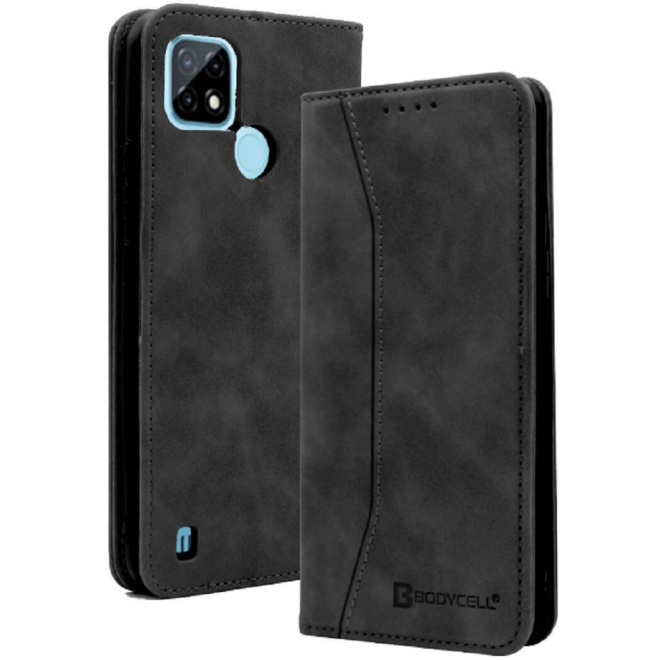 Bodycell Θήκη - Πορτοφόλι Realme C21 - Black 