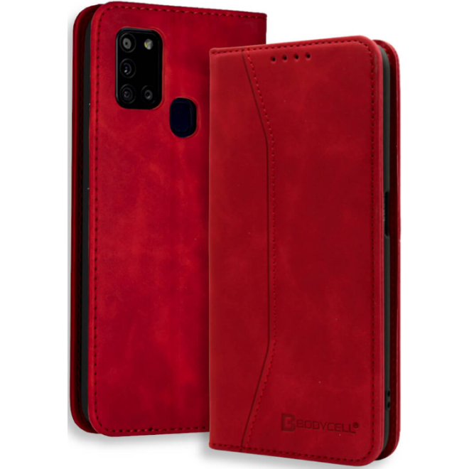 Bodycell Θήκη - Πορτοφόλι Samsung Galaxy A21s - Red