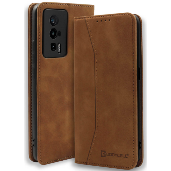 Bodycell Θήκη - Πορτοφόλι Xiaomi Poco F5 Pro - Brown