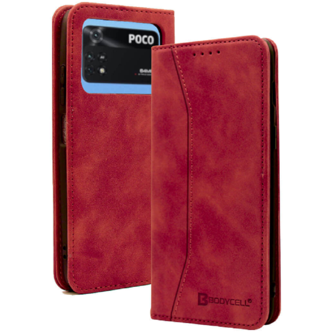 Bodycell Θήκη - Πορτοφόλι Xiaomi Poco M4 Pro 4G - Red