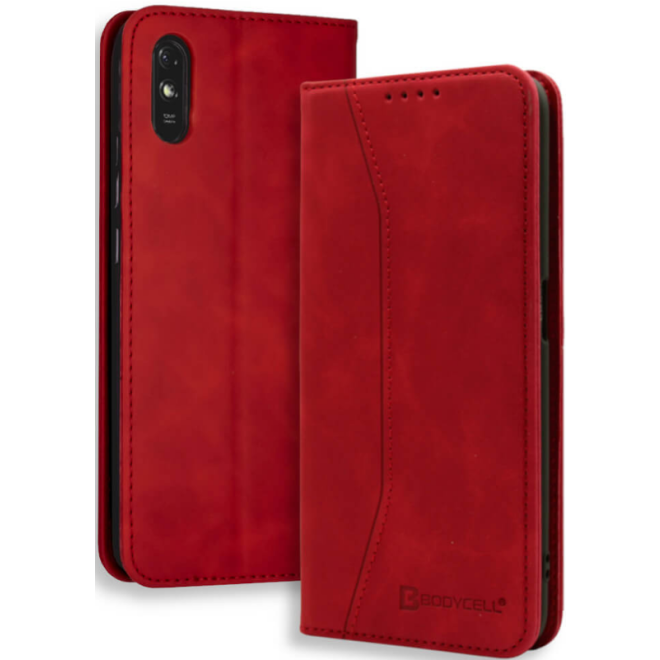 Bodycell Θήκη - Πορτοφόλι Xiaomi Redmi 9A / 9AT / 9i - Red