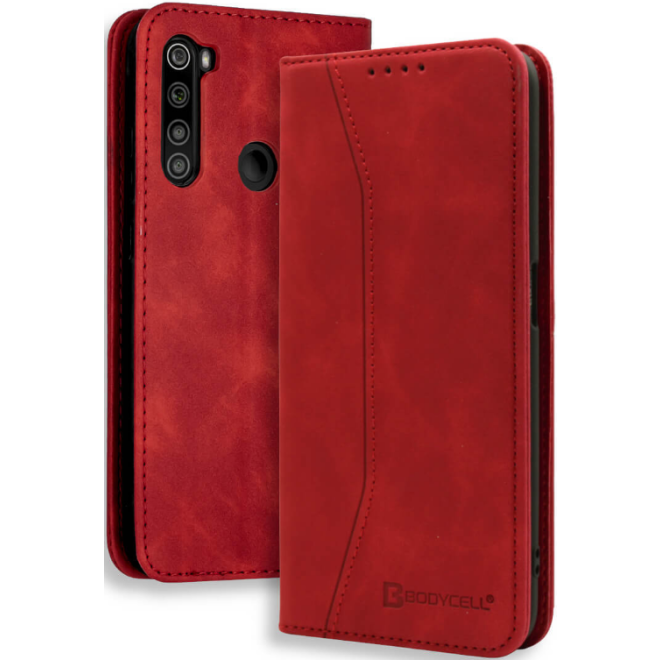 Bodycell Θήκη - Πορτοφόλι Xiaomi Redmi Note 8 / Note 8 2021 - Red 