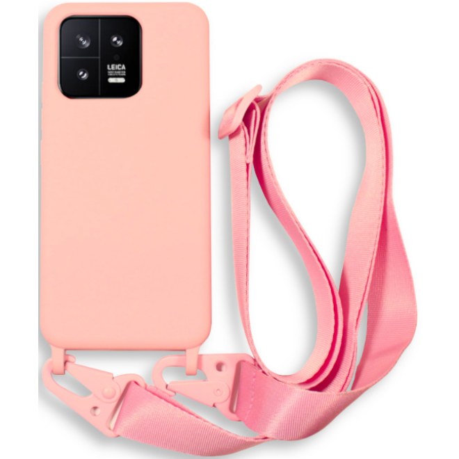 Bodycell Θήκη Σιλικόνης με Λουράκι Λαιμού - Xiaomi 13 Pro - Pink 