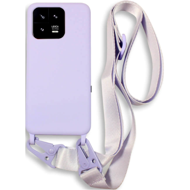 Bodycell Θήκη Σιλικόνης με Λουράκι Λαιμού - Xiaomi 13 - Violet 