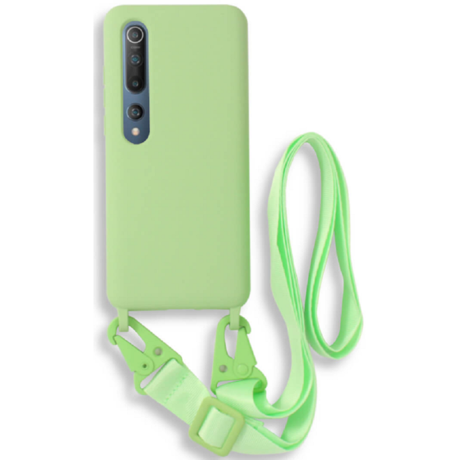 Bodycell Θήκη Σιλικόνης με Λουράκι Λαιμού - Xiaomi Mi 10 / Mi 10 Pro - Green