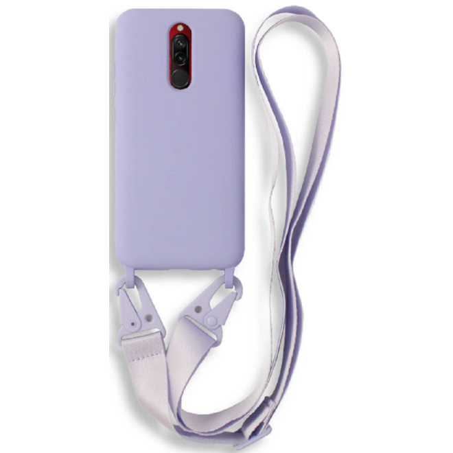Bodycell Θήκη Σιλικόνης με Λουράκι Λαιμού - Xiaomi Redmi 8 - Violet