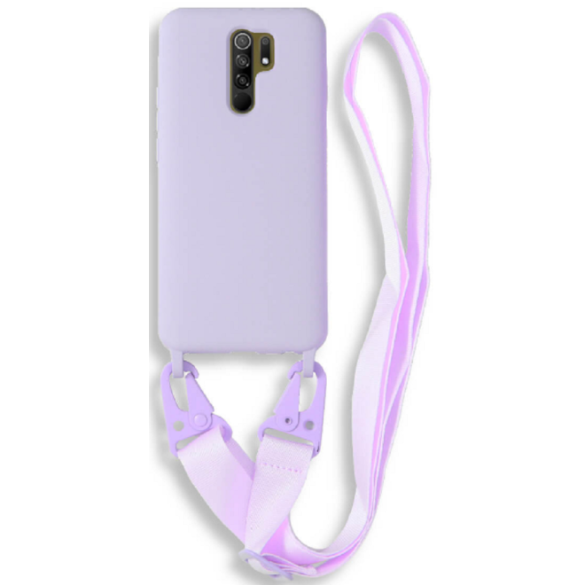Bodycell Θήκη Σιλικόνης με Λουράκι Λαιμού - Xiaomi Redmi 9 - Violet