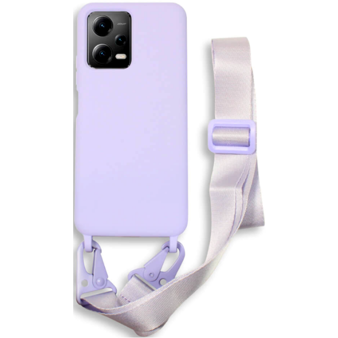 Bodycell Θήκη Σιλικόνης με Λουράκι Λαιμού - Xiaomi Redmi Note 12 5G / Poco X5 - Violet