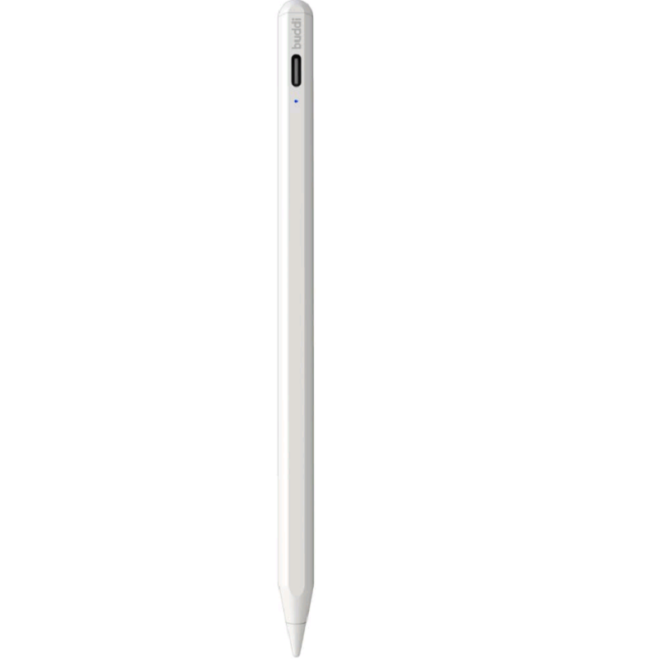 Buddi Flow Universal Active Stylus Pen - Μαγνητική Ψηφιακή Γραφίδα Αφής για Smartphone / Tablet - White - 5 Έτη Εγγύηση