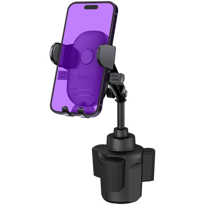 Buddi Phone Mount for Car Cup - Universal Ρυθμιζόμενη Βάση Στήριξης Κινητών / Smartphone για Ποτηροθήκη Αυτοκινήτου - Black - 5 Έτη Εγγύηση