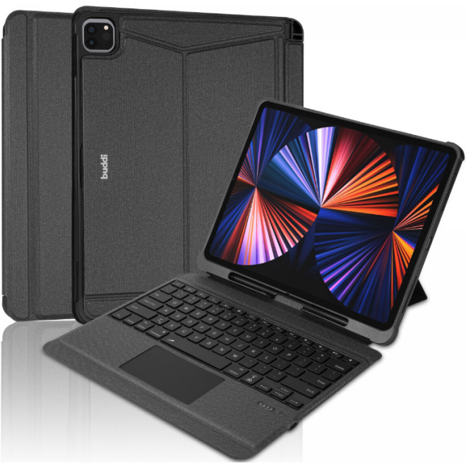 Buddi Thorn Keyboard Case - Θήκη με Υποδοχή για Apple Pencil και Αποσπώμενο Μαγνητικό Πληκτρολόγιο Bluetooth - Apple iPad Pro 11" 2022 / 2021 / 2020 / 2018 - Black