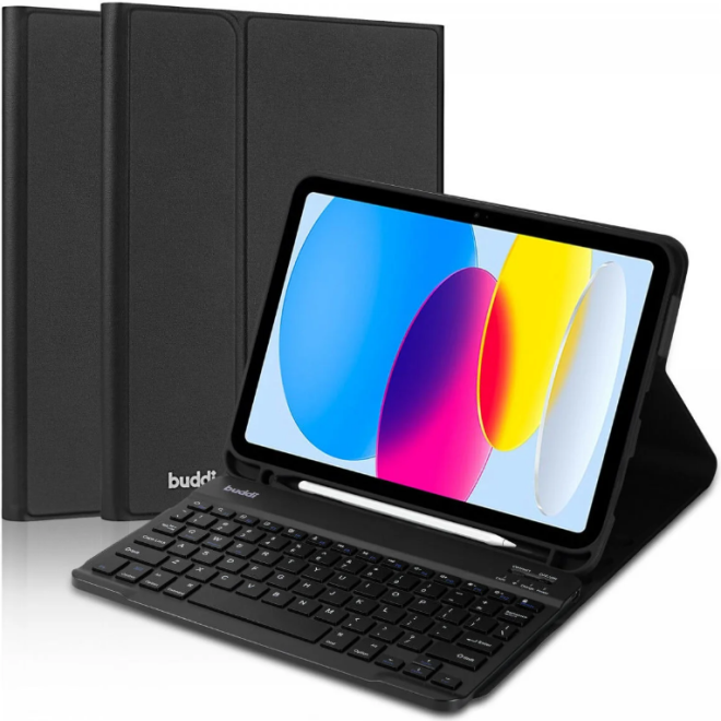 Buddi Zuna Keyboard Case - Θήκη με Υποδοχή για Apple Pencil και Πληκτρολόγιο Bluetooth - Apple iPad Pro 11" 2022 / 2021 / 2020 / 2018 - Black