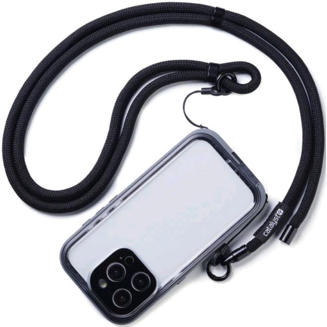 Catalyst Crossbody Shoulder Strap - Αποσπώμενο Ανθεκτικό Λουράκι Λαιμού για Αδιάβροχες & Ανθεκτικές Θήκες Κινητών Catalyst - 8mm - Stealth Black