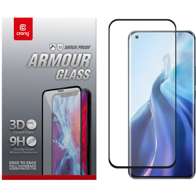 Crong 3D Armor Glass Full Glue - Fullface Tempered Glass Αντιχαρακτικό Γυαλί Οθόνης Xiaomi Mi 11 - Black 