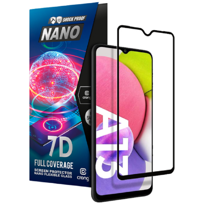 Crong 7D Nano Flexible Glass - Fullface Αντιχαρακτικό Υβριδικό Γυαλί Οθόνης Samsung Galaxy A13 5G - Black - 0.3mm