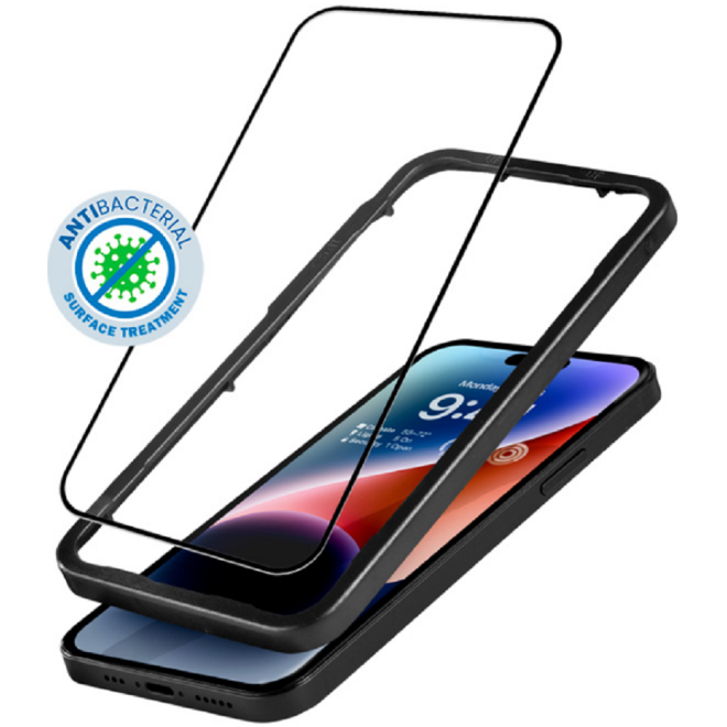 Crong Anti-Bacterial 3D Armor Glass - Fullface Αντιβακτηριδιακό Tempered Glass Apple iPhone 14 Pro - Black