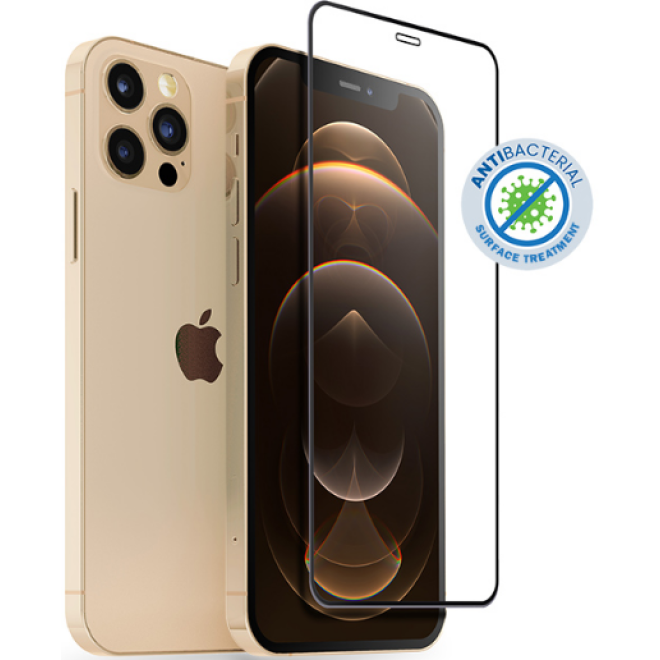Crong Anti-Bacterial 3D Armor Glass - Fullface Αντιβακτηριδιακό Tempered Glass Αντιχαρακτικό Γυαλί Οθόνης Apple iPhone 12 Pro Max - Black