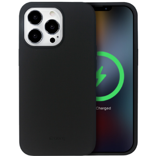 Crong Color Magnetic Θήκη MagSafe Premium Σιλικόνης Apple iPhone 13 Pro - Black