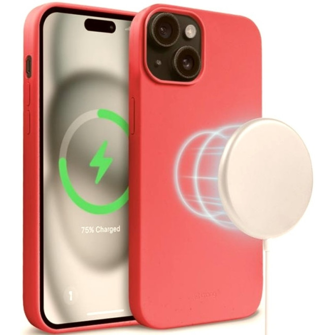 Crong Color Magnetic - Θήκη MagSafe Premium Σιλικόνης - Apple iPhone 15 - Pink