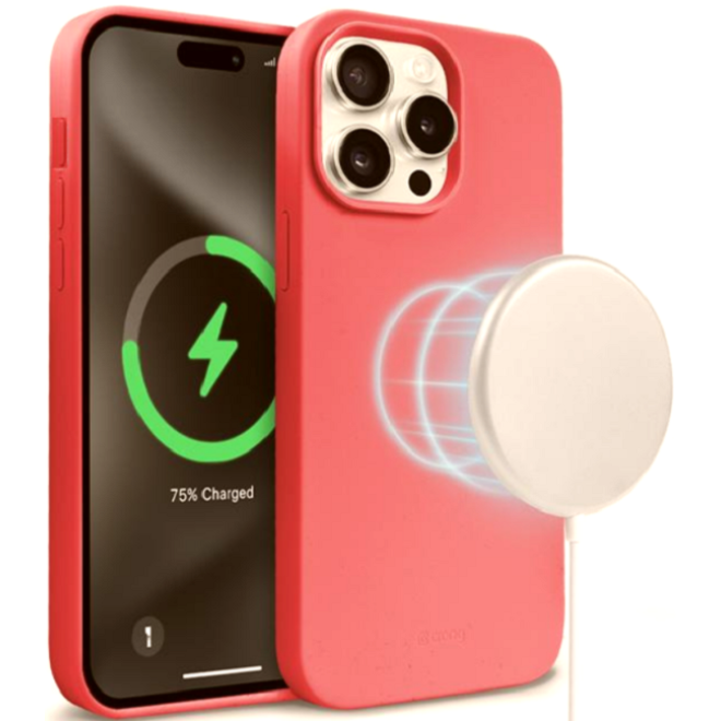 Θήκη Apple iPhone 15 Pro Max - Crong Color Magnetic Premium Σιλικόνης με MagSafe - Pink