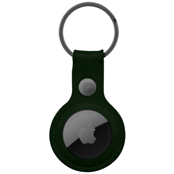 Crong Δερμάτινη Θήκη / Μπρελόκ Apple AirTag - Green