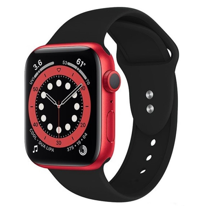 Crong Liquid Λουράκι Premium Σιλικόνης Apple Watch SE/10/9/8/7/6/5/4 (42/41/40mm) - Black
