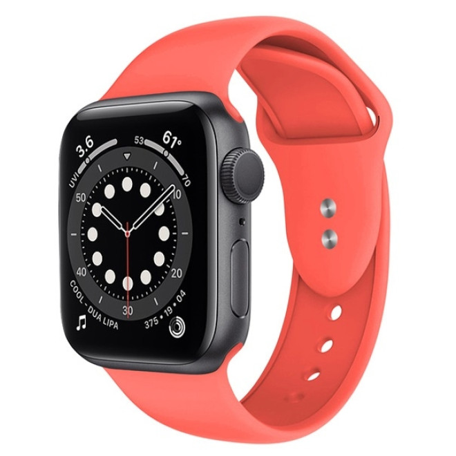 Crong Liquid Λουράκι Premium Σιλικόνης Apple Watch SE/10/9/8/7/6/5/4 (42/41/40mm) - Coral