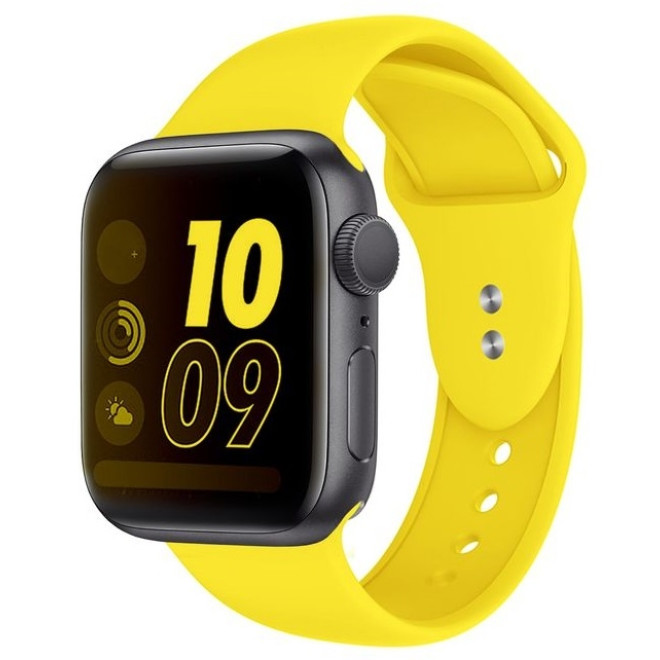 Crong Liquid Λουράκι Premium Σιλικόνης Apple Watch SE/10/9/8/7/6/5/4 (42/41/40mm) - Yellow