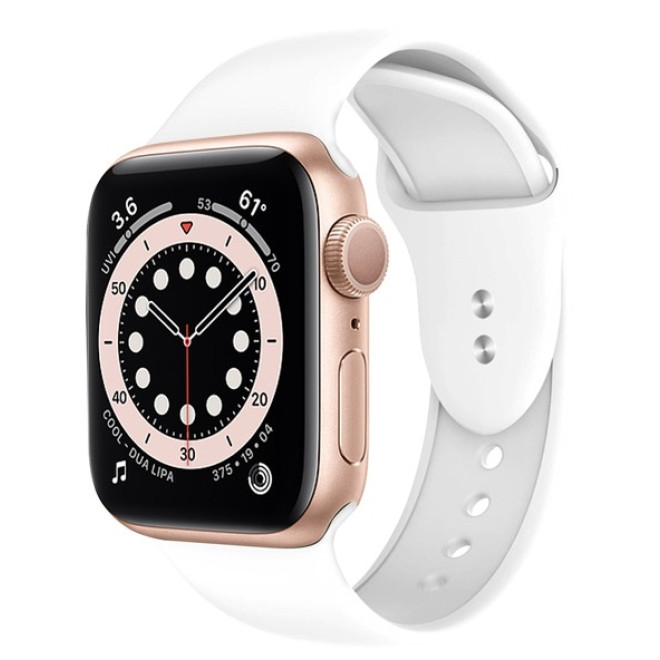 Crong Liquid Λουράκι Premium Σιλικόνης Apple Watch Ultra2/Ultra1/SE/10/9/8/7/6/5/4 (49/46/45/44mm) - White