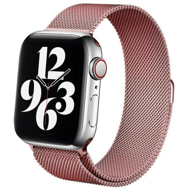 Crong Milano Steel - Premium Μεταλλικό Λουράκι Apple Watch SE/10/9/8/7/6/5/4 (42/41/40mm) - Rose Gold