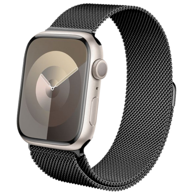 Crong Milano Steel - Premium Μεταλλικό Λουράκι Apple Watch Ultra2/Ultra1/SE/10/9/8/7/6/5/4 (49/46/45/44mm) - Graphite
