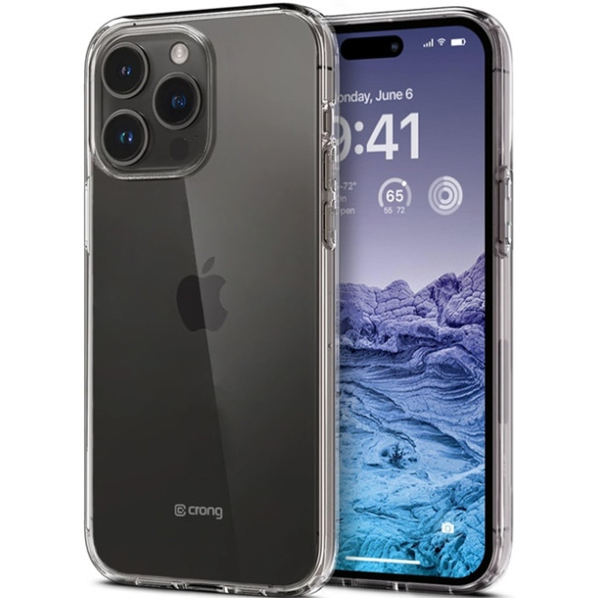 Crong Slim Διάφανη Θήκη Σιλικόνης Apple iPhone 15 Pro Max - 0.8mm - Clear 