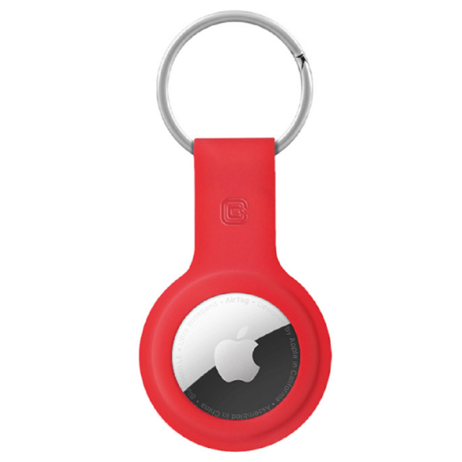 Crong Θήκη / Μπρελόκ Σιλικόνης Apple AirTag - Red