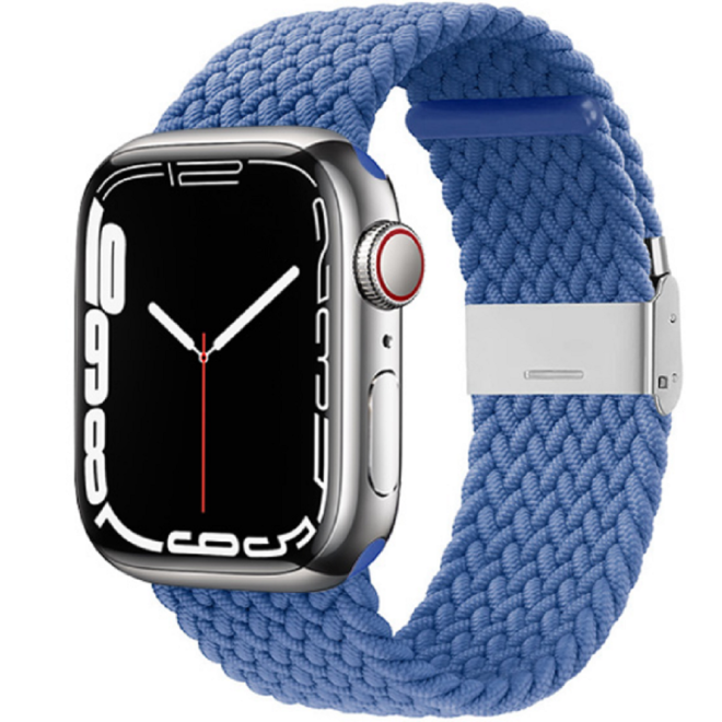 Crong Wave Band - Premium Υφασμάτινο Πλεκτό Λουράκι Apple Watch SE/10/9/8/7/6/5/4 (42/41/40mm) - Blue