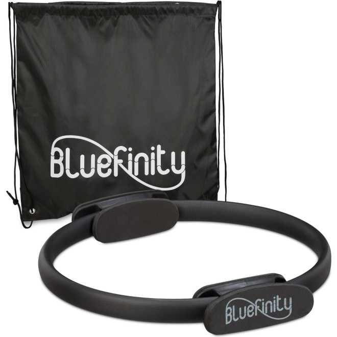 Δαχτυλίδι Pilates Bluefinity 37cm Αντίστασης για Εκγύμναση & Σύσφιξη με Θήκη Μεταφοράς Black