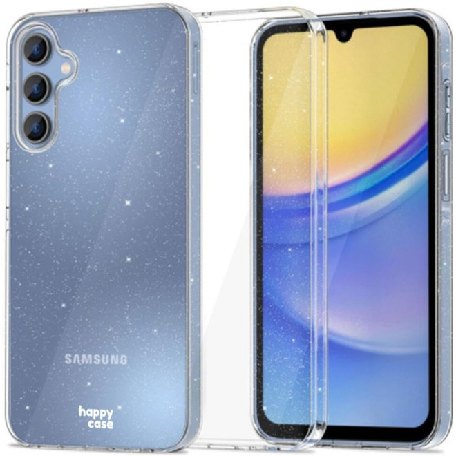 Διάφανη Θήκη Σιλικόνης - Samsung Galaxy A15 - HappyCase - Glitter Print