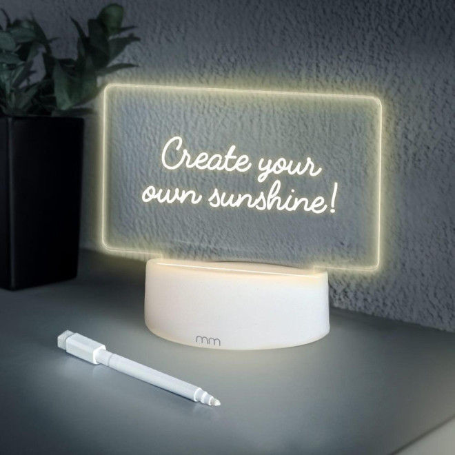 Διακοσμητικό Φωτιστικό MikaMax LED Message Board LED Πίνακας Μηνυμάτων 15 x 10 x 13 cm White