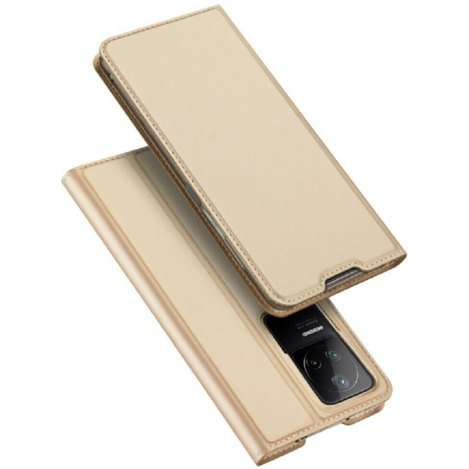 Duxducis SkinPro Θήκη Πορτοφόλι Xiaomi Poco F4 - Gold