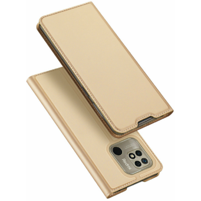 Duxducis SkinPro Θήκη Πορτοφόλι Xiaomi Redmi 10C - Gold