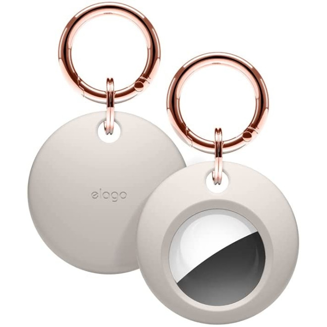Elago Basic Case - Θήκη / Μπρελόκ Premium Σιλικόνης Apple AirTag - Stone