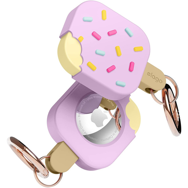 Elago Ice Cream Case - Θήκη / Μπρελόκ Premium Σιλικόνης για Apple AirTag - Lavender
