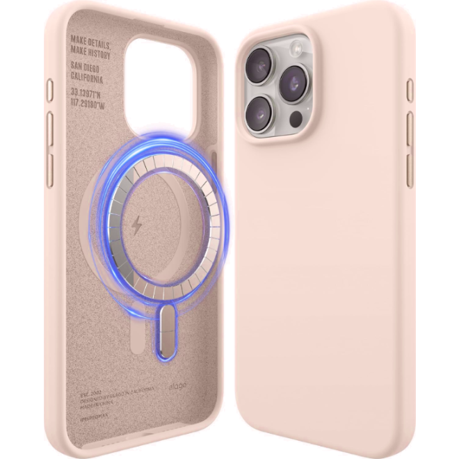 Elago Magnetic Silicone Case - Premium MagSafe Θήκη Σιλικόνης - Apple iPhone 15 Pro Max - Lovely Pink