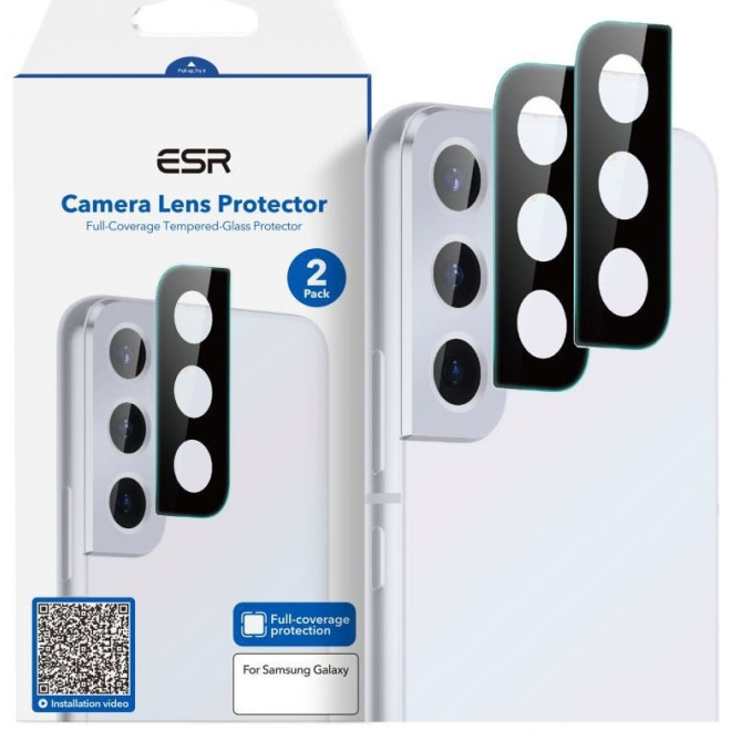 ESR Camera Lens Protector - Αντιχαρακτικό Προστατευτικό Γυαλί για Φακό Κάμερας Samsung Galaxy S22 5G / S22 Plus 5G - Black - 2 Τεμάχια