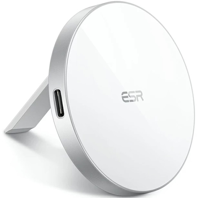 ESR HaloLock Kickstand MagSafe Wireless Charger - Βάση Ασύρματης Φόρτισης MagSafe με KickStand από Αλουμίνιο - 7.5W - White