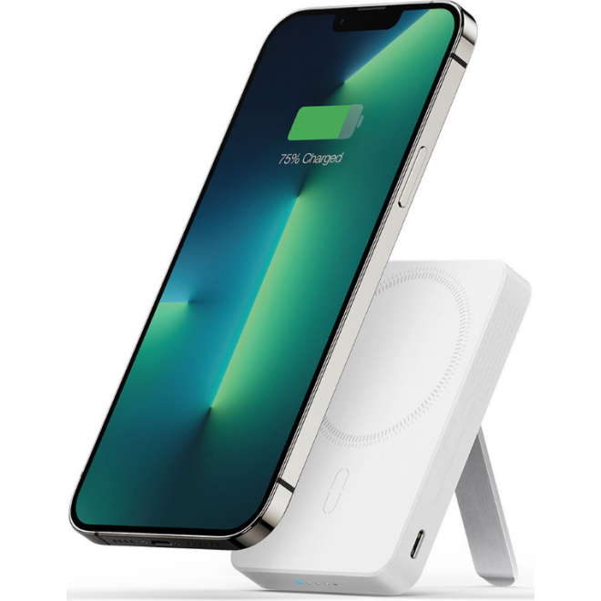 ESR HaloLock Kickstand Wireless PowerBank με 1 x Type-C - 20W - 10.000mAh / Βάση Ασύρματης Φόρτισης MagSafe 7.5W - White