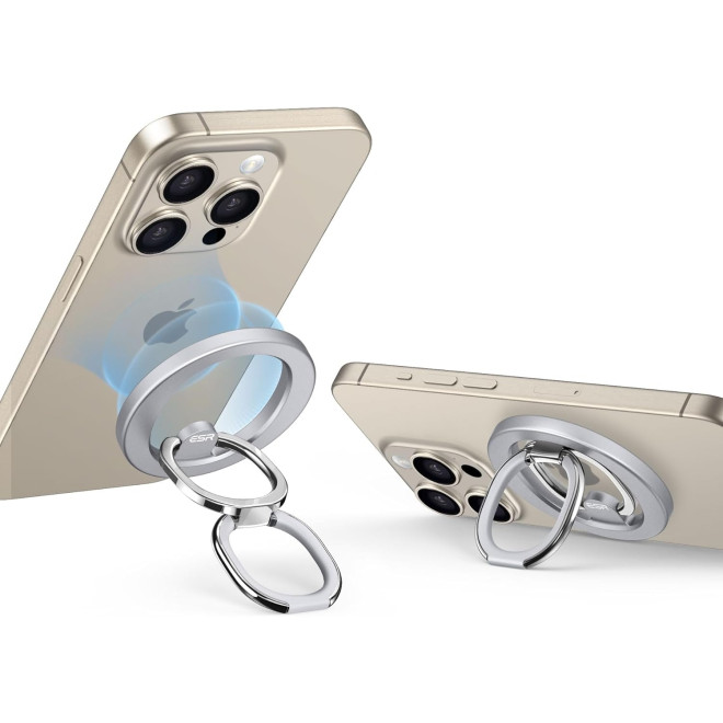 ESR HaloLock Ring Stand - Μεταλλική Μαγνητική Αναδιπλούμενη MagSafe Βάση / Finger Holder για iPhone 16 / 15 / 14 / 13 / 12 - Silver