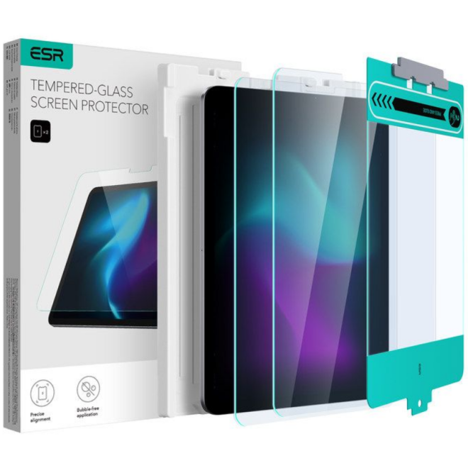 ESR Tempered Glass - Αντιχαρακτικό Προστατευτικό Γυαλί Οθόνης Apple iPad Pro 11" 2022 / 2021 / 2020 / 2018 / iPad Air 6 2024 11" / Air 5 2022 10.9" / Air 4 2020 10.9" - 2 Τεμάχια - Clear