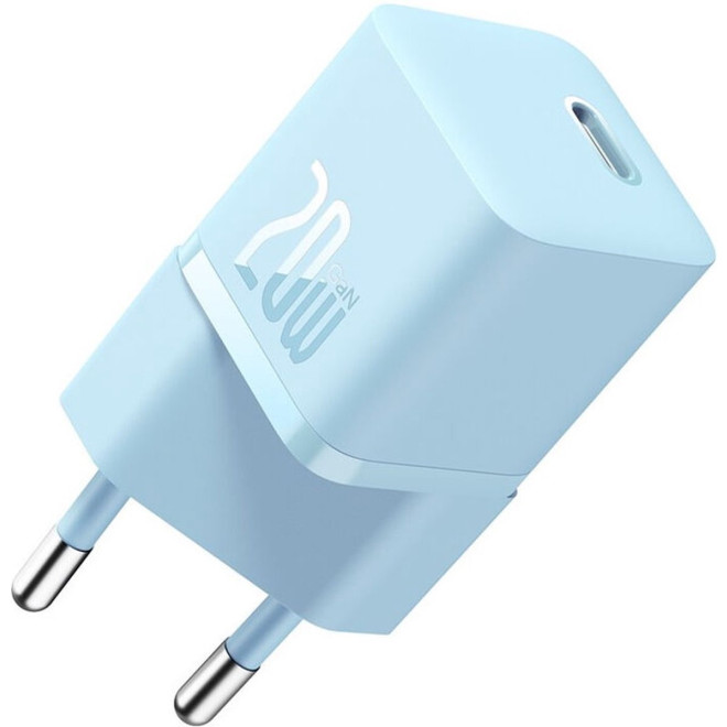 Φορτιστής Baseus GaN5 Fast Charger 1C Τοίχου Γρήγορος με 1 x Type-C 20W Blue