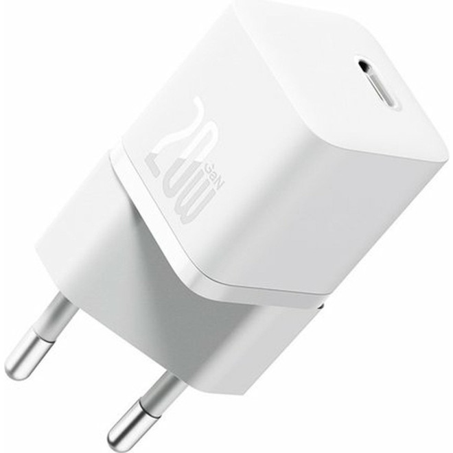 Φορτιστής Baseus GaN5 Fast Charger 1C Τοίχου Γρήγορος με 1 x Type-C 20W White