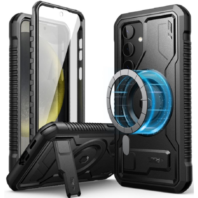 Full Body Ανθεκτική Θήκη MagSafe με Kickstand - Samsung Galaxy S24 Plus - Tech-Protect Kevlar MagSafe Plus - Black